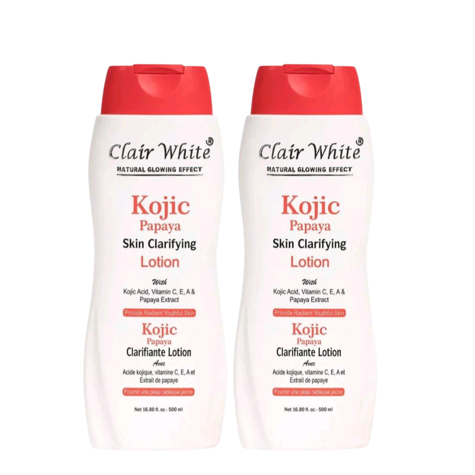 2-PK Clair White Kojic Papaya Skin Lightening Body Lotion - 500ml