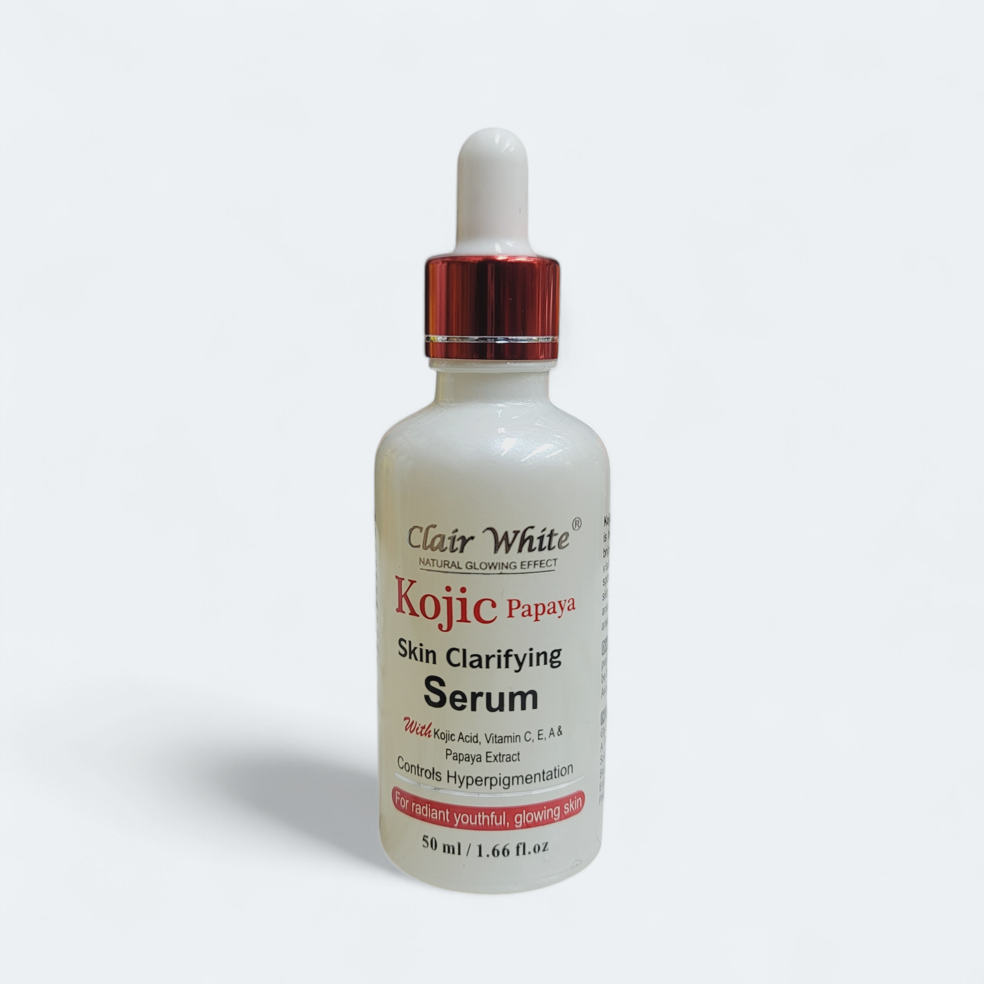Clair White Kojic Papaya Skin Clarifying Lightening Lotion 500ml, Tube Cream 1.7oz, and Serum 1.66oz