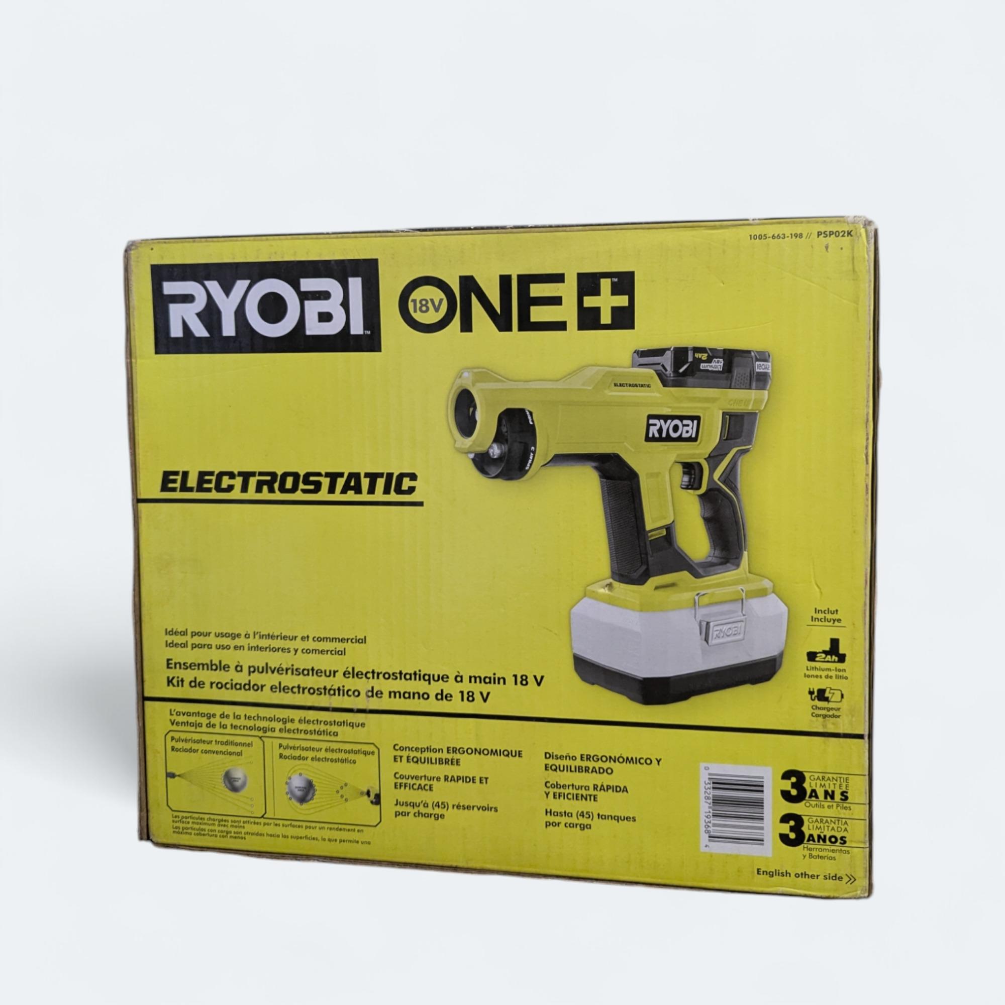 Ryobi ONE+ 18V Cordless Handheld ElectroStatic Sprayer Kit with Battery & Charger