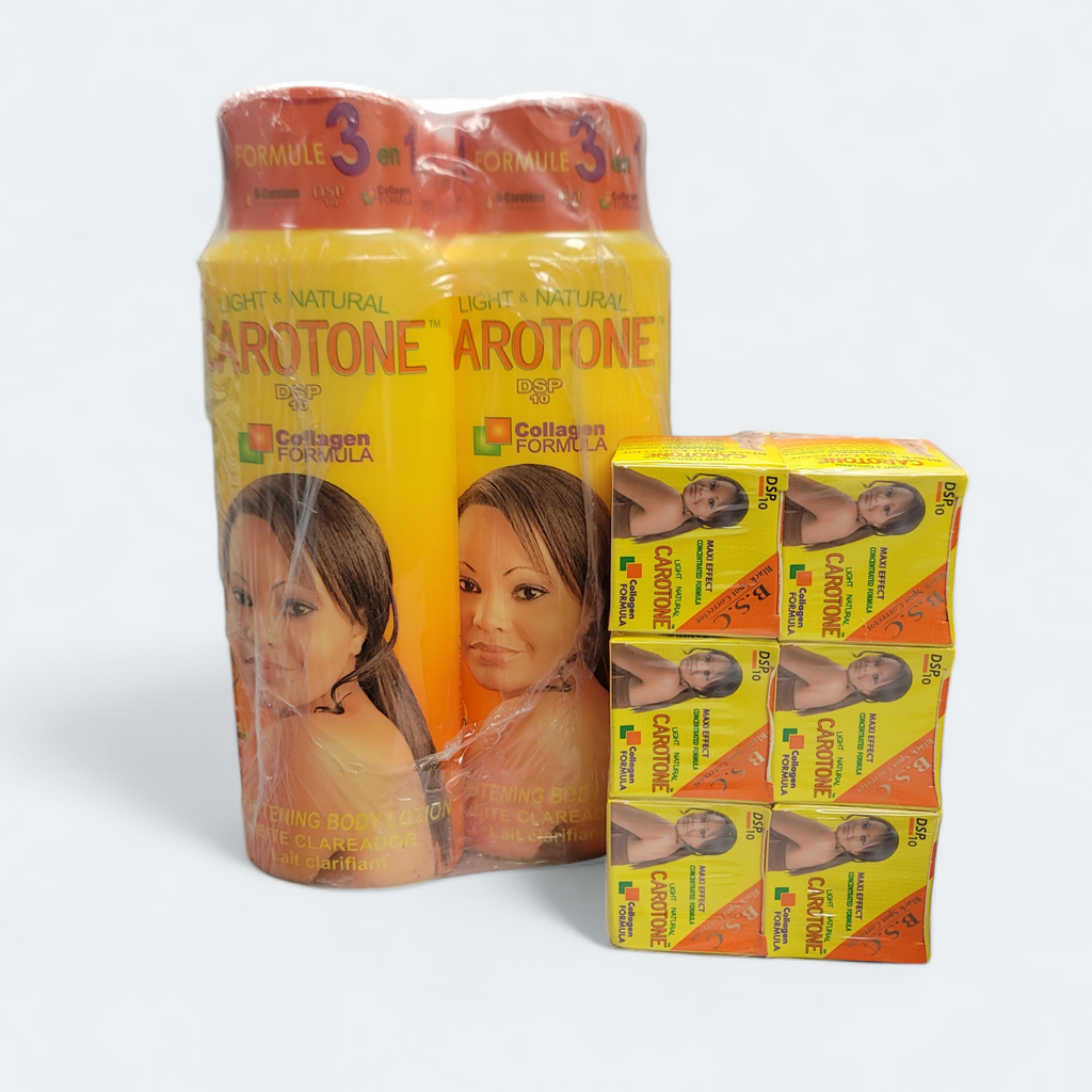 6-Pc Carotone Light & Natural Lightening Body Lotion 500ml & 6-Pc Dark Spot Corrector Bundle
