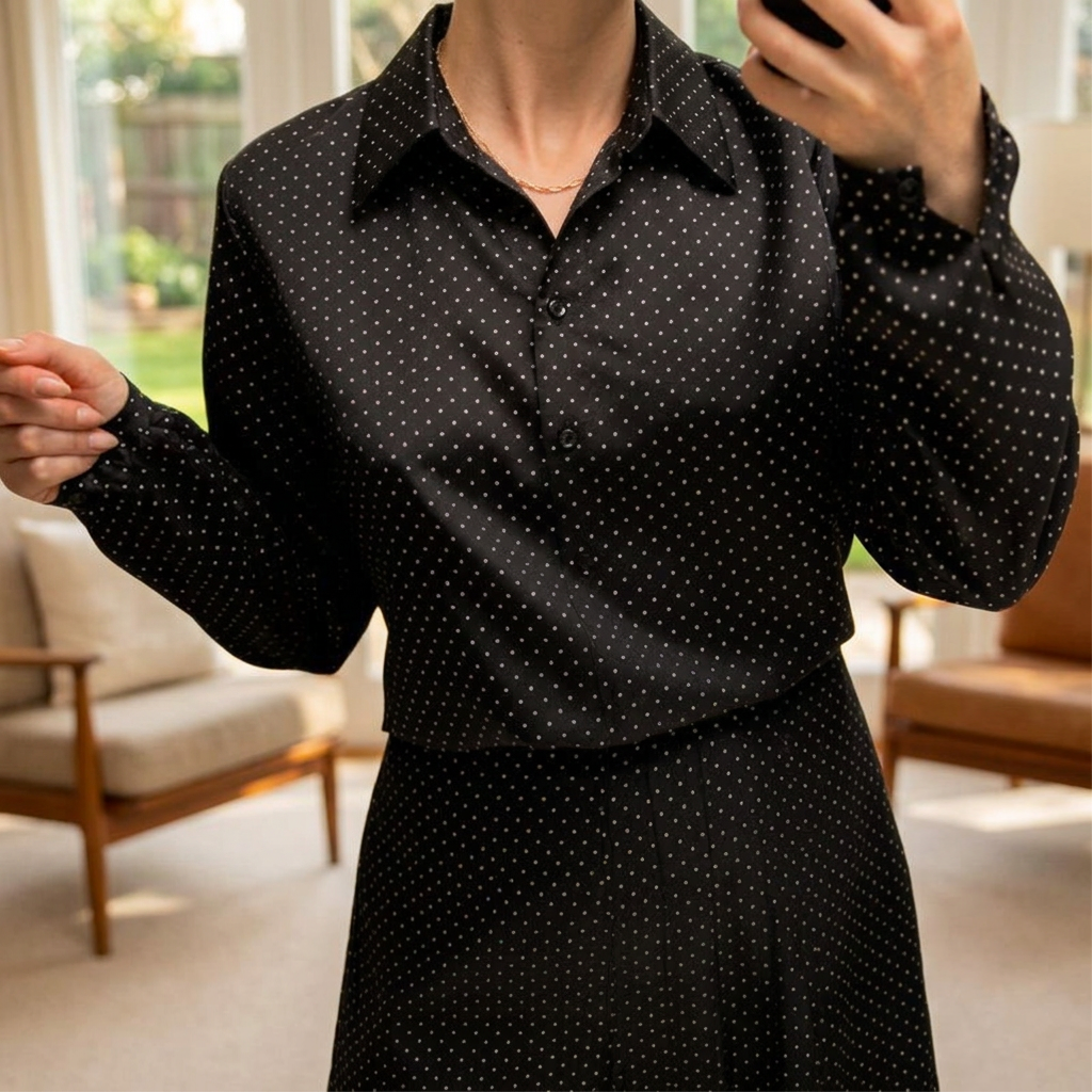 Polka Dot Skirt and Shirt Set Size - S