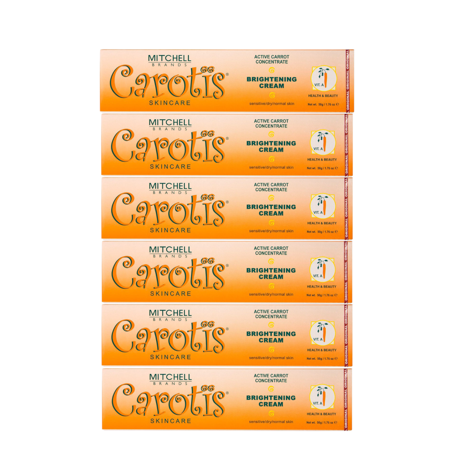 6-PK Carotis Skincare Active Carrot Concentrate Brightening Cream Tube - 1.76 oz