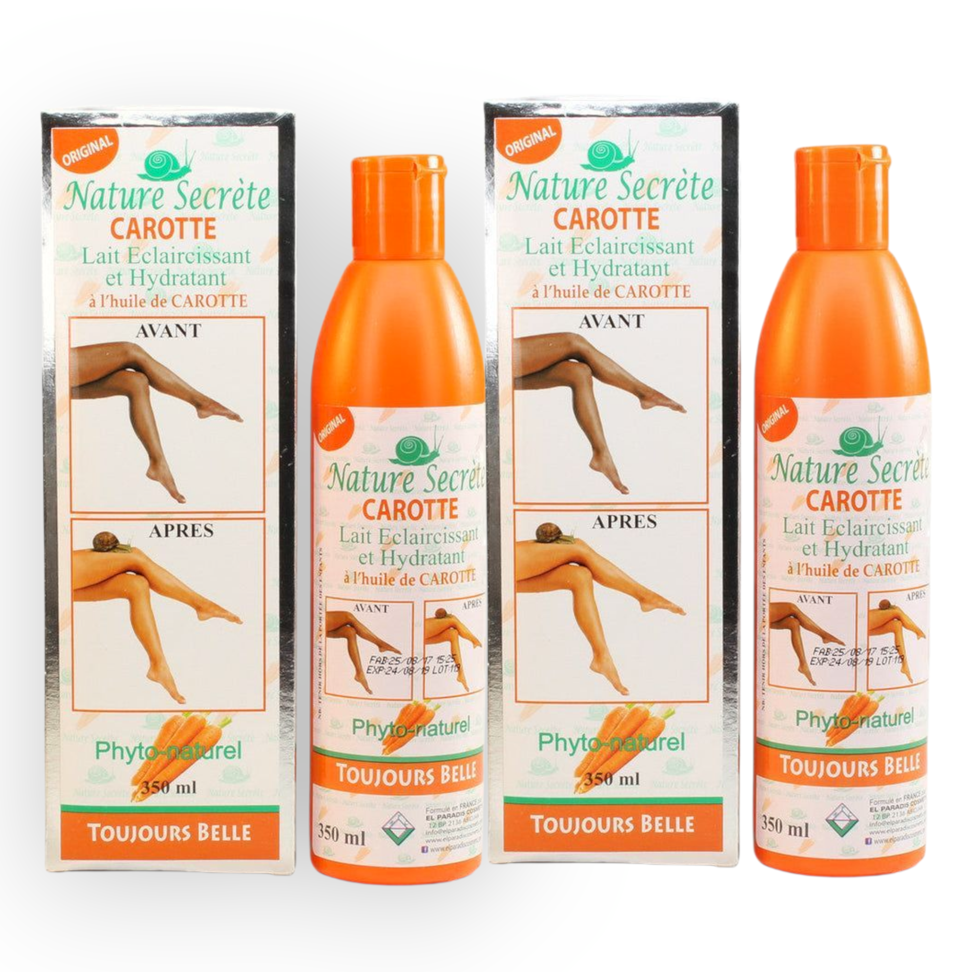 2-Pk Nature Secret Carotte Hydrating Lightening Beauty Lotion - 350ml