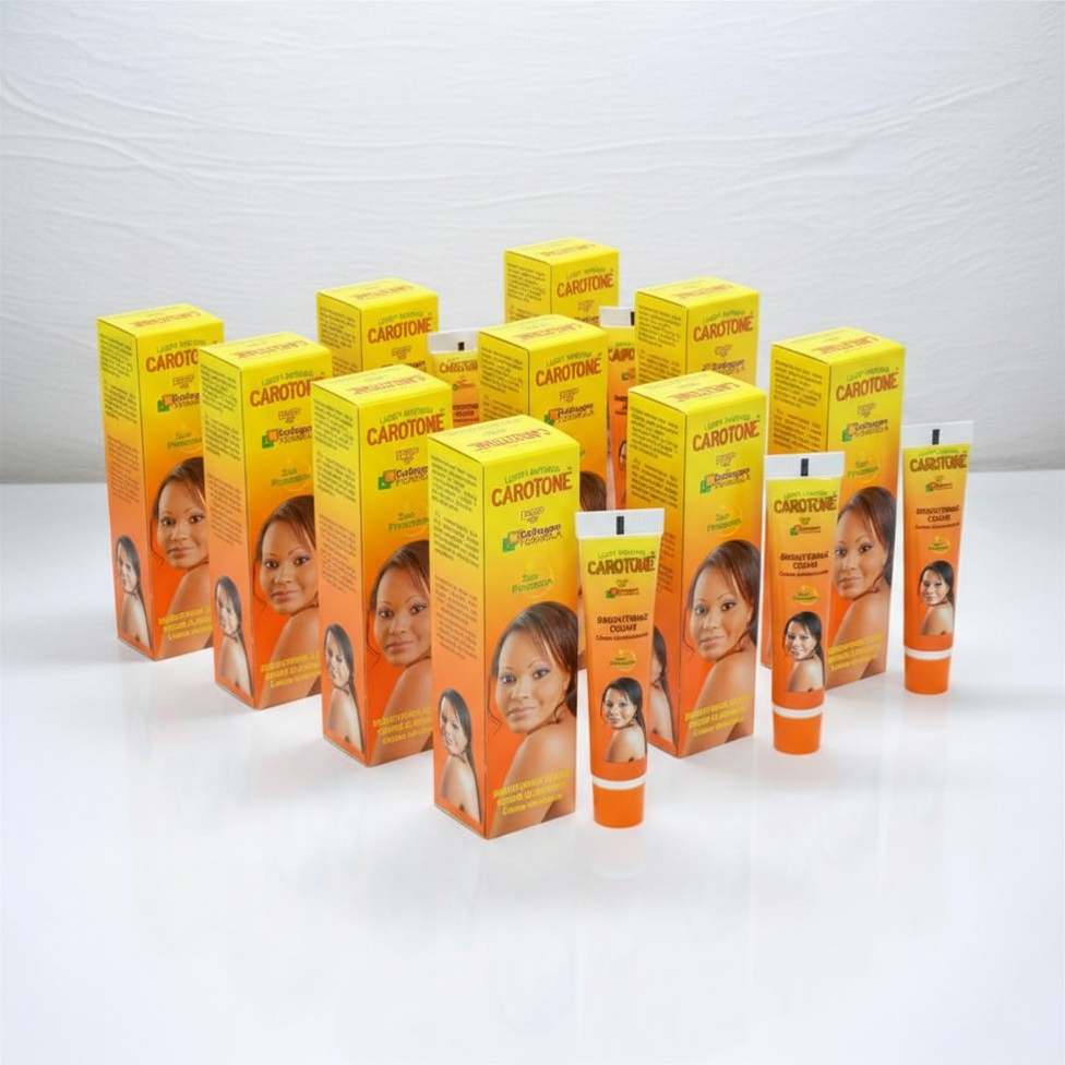 12-Pack Carotone Light & Natural Brightening Cream Tube — 1oz | Fades Dark Spots, Brighten & Evens Skintone