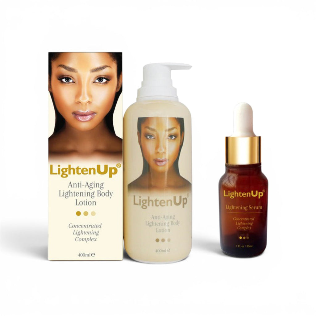 LightenUp Anti-Aging Lightening Body Lotion 400ml & Serum 1oz Set