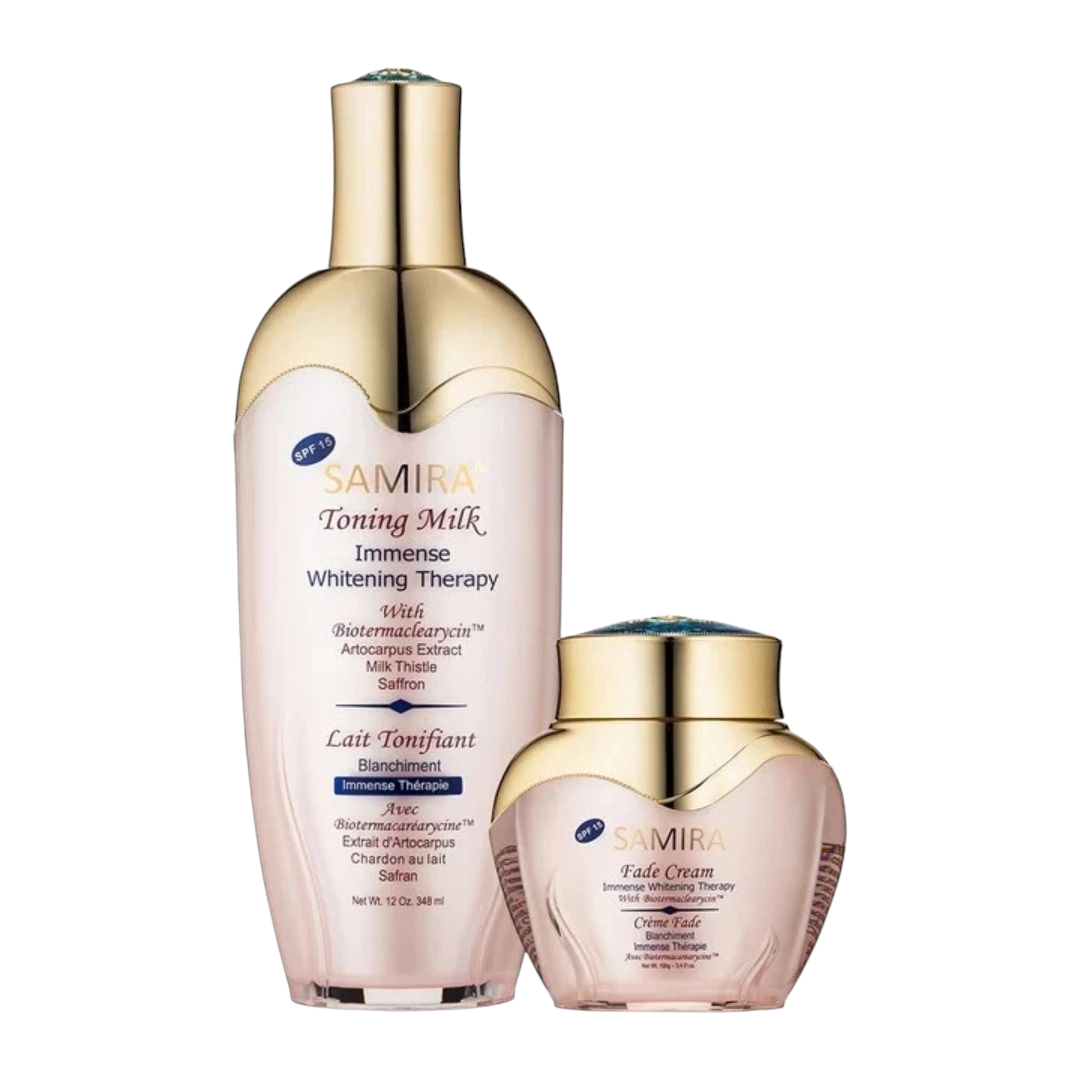 2-Piece Samira Immense Whitening Therapy Toning Milk 12oz & Fade Cream 3.4oz Set